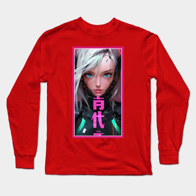 Anime Race Girl | Quality 3D Anime Artwork | Pink Red Black Blue Chibi Manga Anime Art Long Sleeve T-Shirt by AlNoah